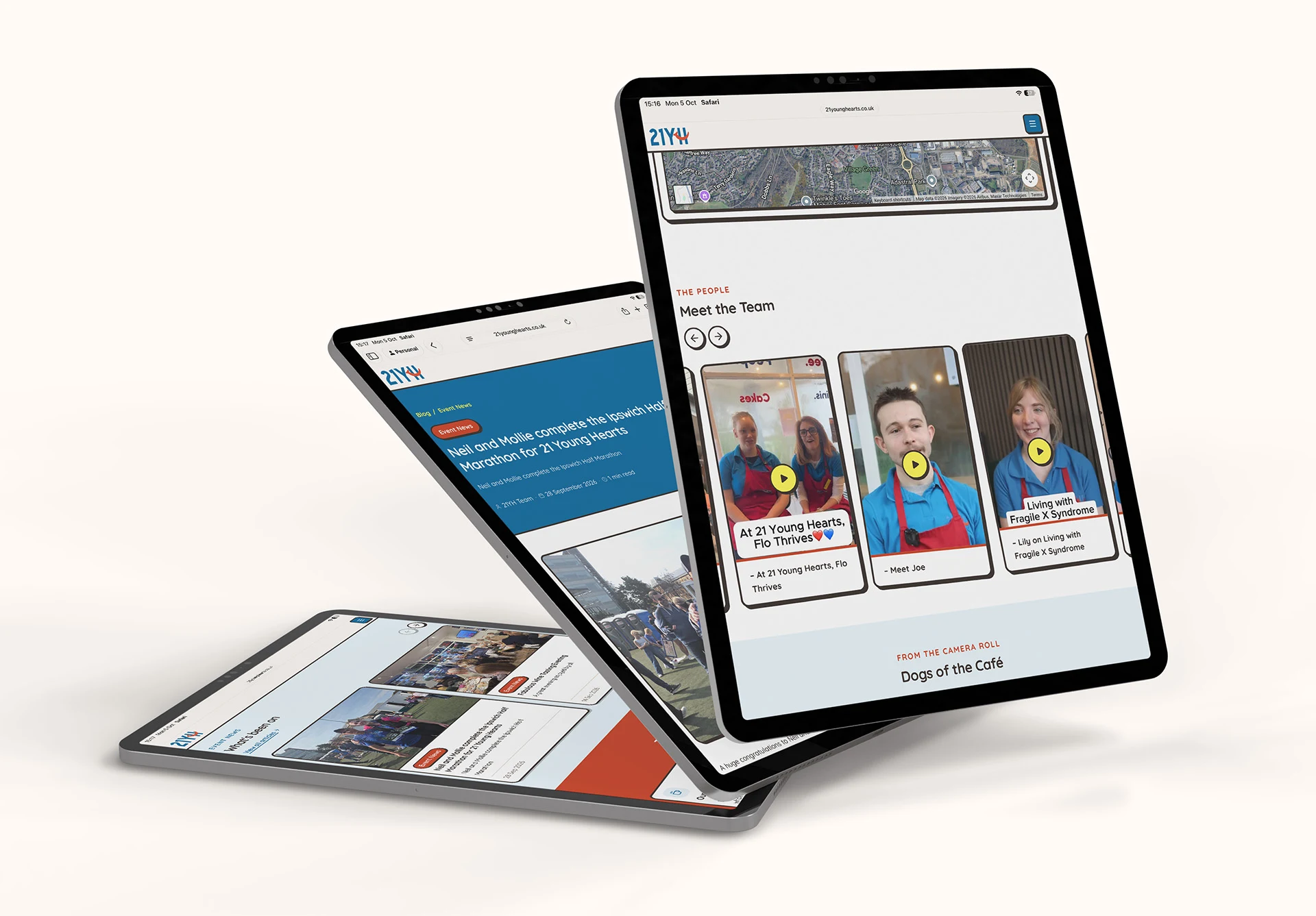 ipads showing 21yh website